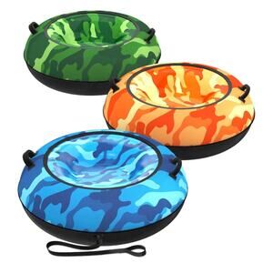 Toffos Snow Tube Set of 3 37" Inflatable Sled Oxford Cover Heavy Duty